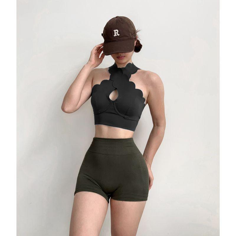 

Lace Workout Underwear Sport Waistcoat for Women Beauty Back and Push up Running Workout Bra Yoga High Elastic Quick-Drying with Chest Pad Black S