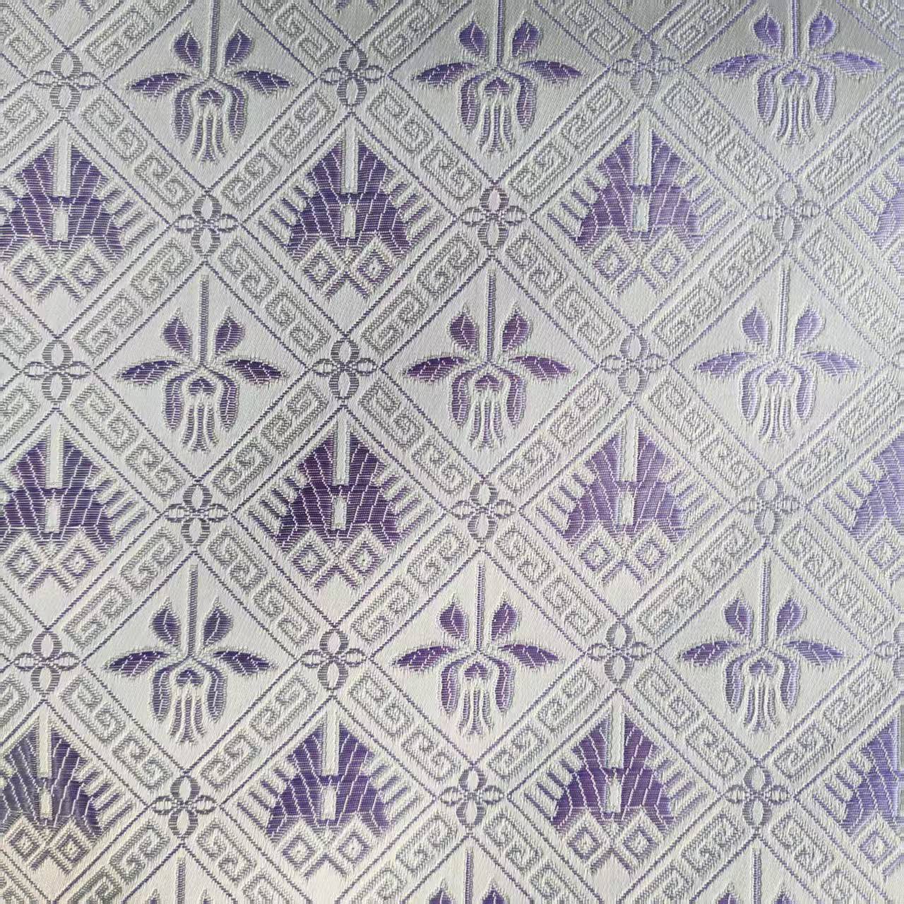 Jacquard Brocade Fabric Butterfly Marigold Flower Hydrangea Fabric By The Meter for Cheongsam Sewing Rayon Polyester Drape Cloth 100x150cm фиолетовый