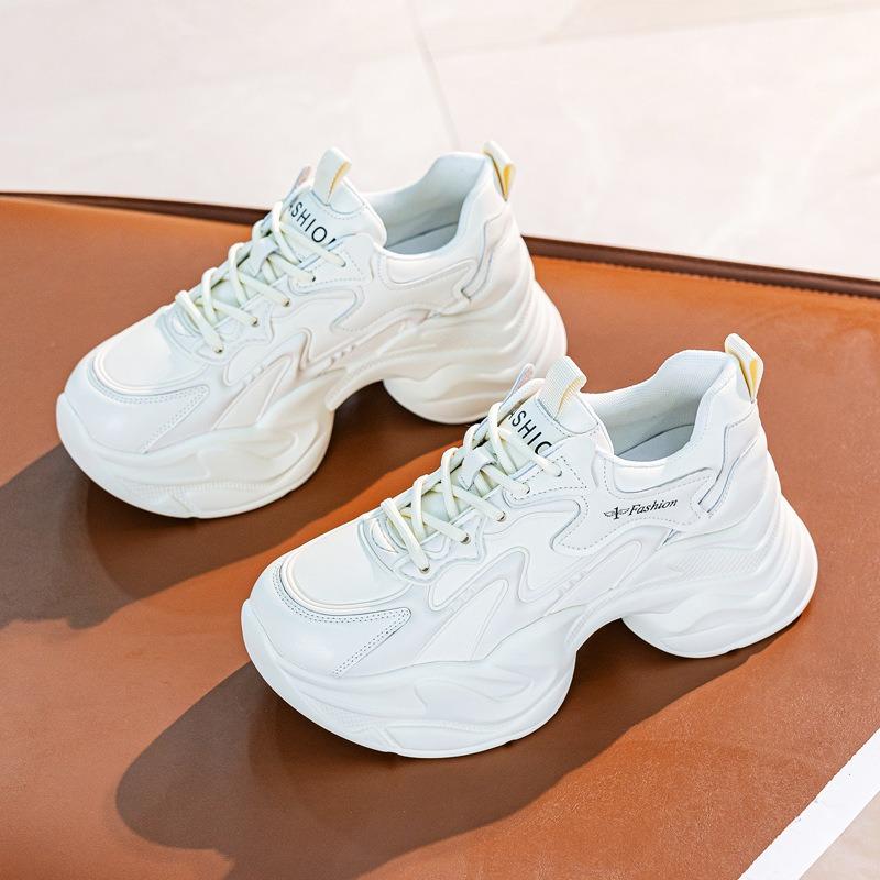 Spring women's shoes new small flat casual little white shoes wedge heel muffin platform net shoes tide