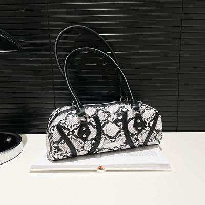 Snake Pattern PU Square Shoulder Bags High Quality Sense of Luxury Personality Popularity Women's Armpit Bags 2025 Fashion New