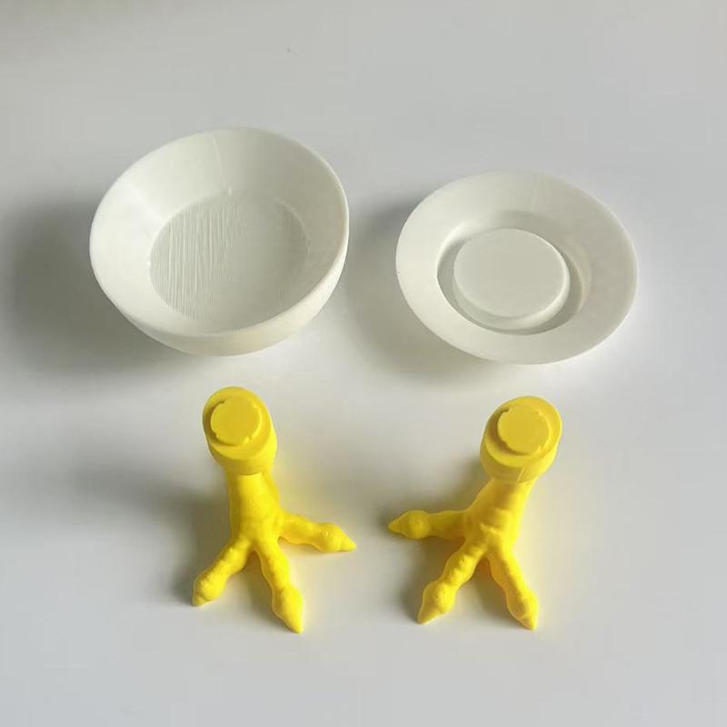 Chicken Claw Porcelains Holder 3D Printed White Chick Feet Figurine Statue Sculpture Office Bookshelf Desktop Decoration White