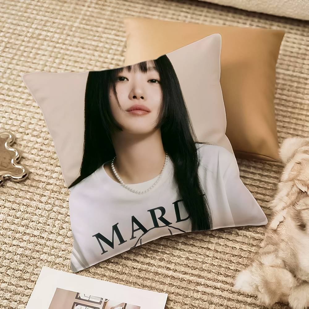 Actor K-Kim K-Ko E-Eun Pillow Case Anti-Dustmite Invisible Zipper Sofa Bed Peach skin 18*18(CM)-1Pcs