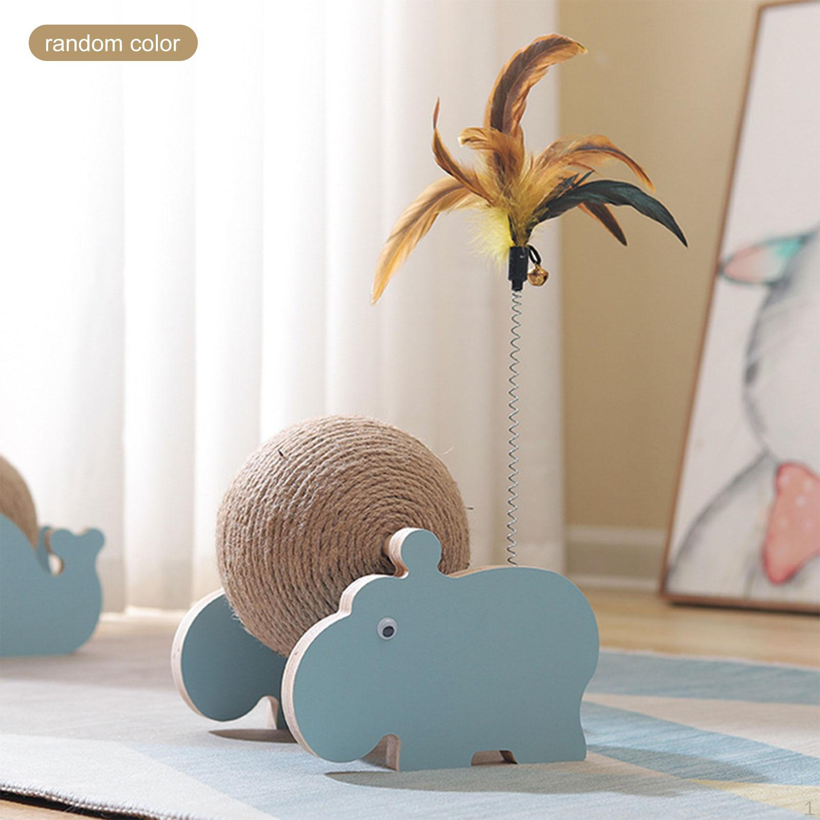 Scratcher Toy -Resistant Sisal Rope Scratching Ball Hippo