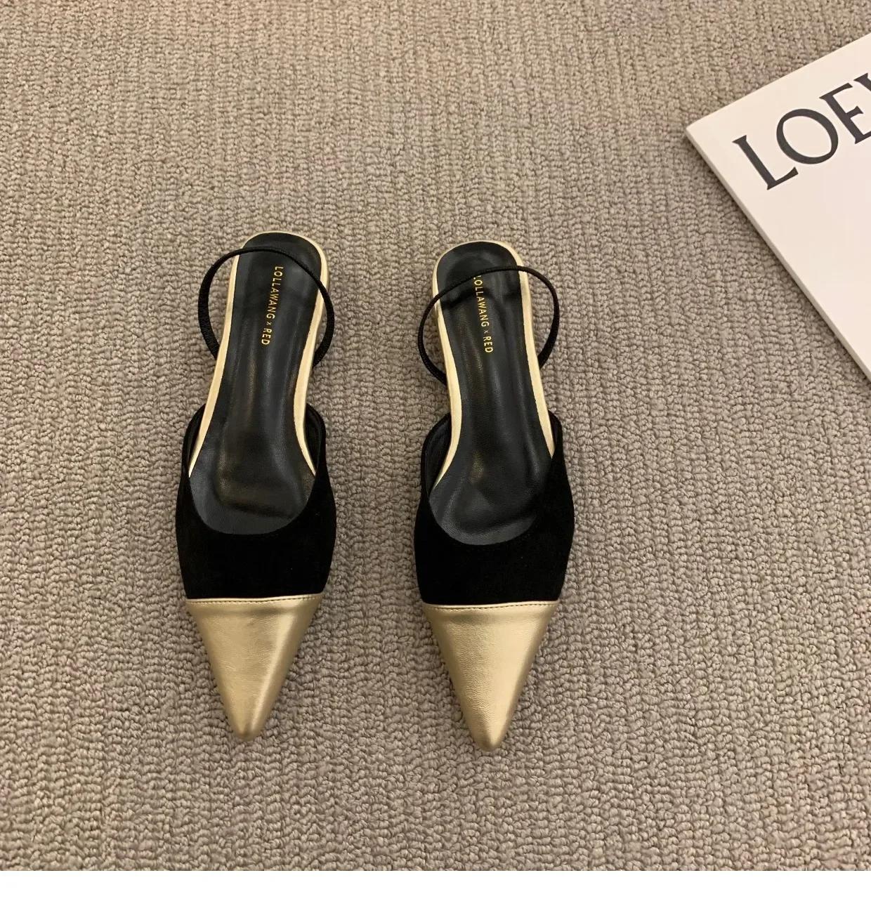 

Летняя мода острый носок нескользящая пряжка ремешок сексуальные женские сандалии толстый каблук банкетный дизайнер женская обувь сандалии 39 золотой