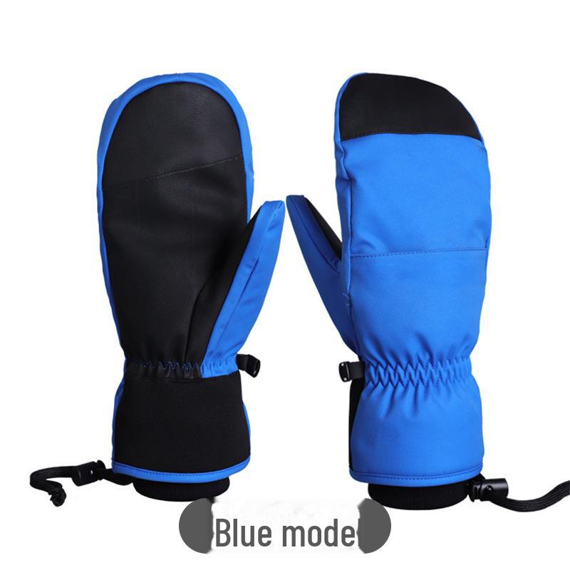 Mănuși de schi de iarnă impermeabile, rezistente la uzură – Calde, rezistente la frig cu design cu cinci degete și căptușeală