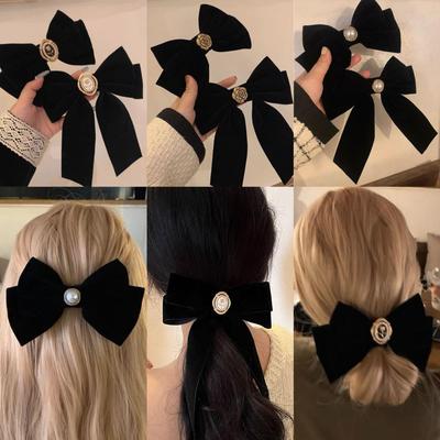 1Pc New Korean Fashion Bow Hair Pin Solid Color Elegant Hair Clips Headwear Girls Kids Hair Accessories