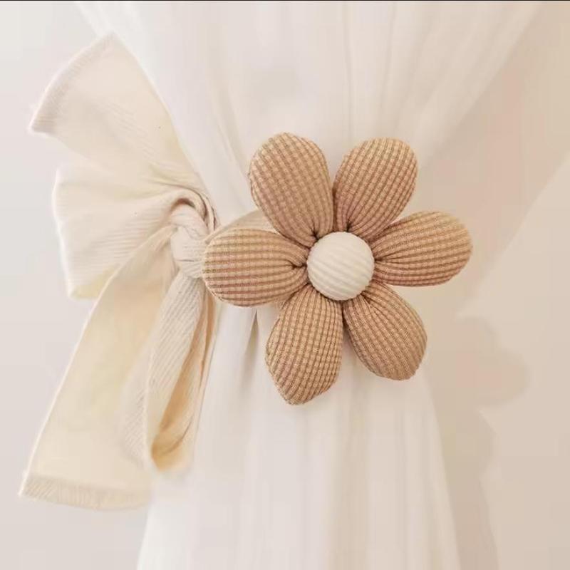

1/Pcs Flower Shape Curtain tie Band Window Curtain Buckles Curtain Rope Holders Kids Room Home Decoration 2PCS коричневый