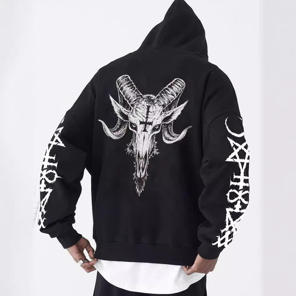 European and American Wish Independent Station Tide Brand Pattern Hooded Sweater Supports a Custom-made