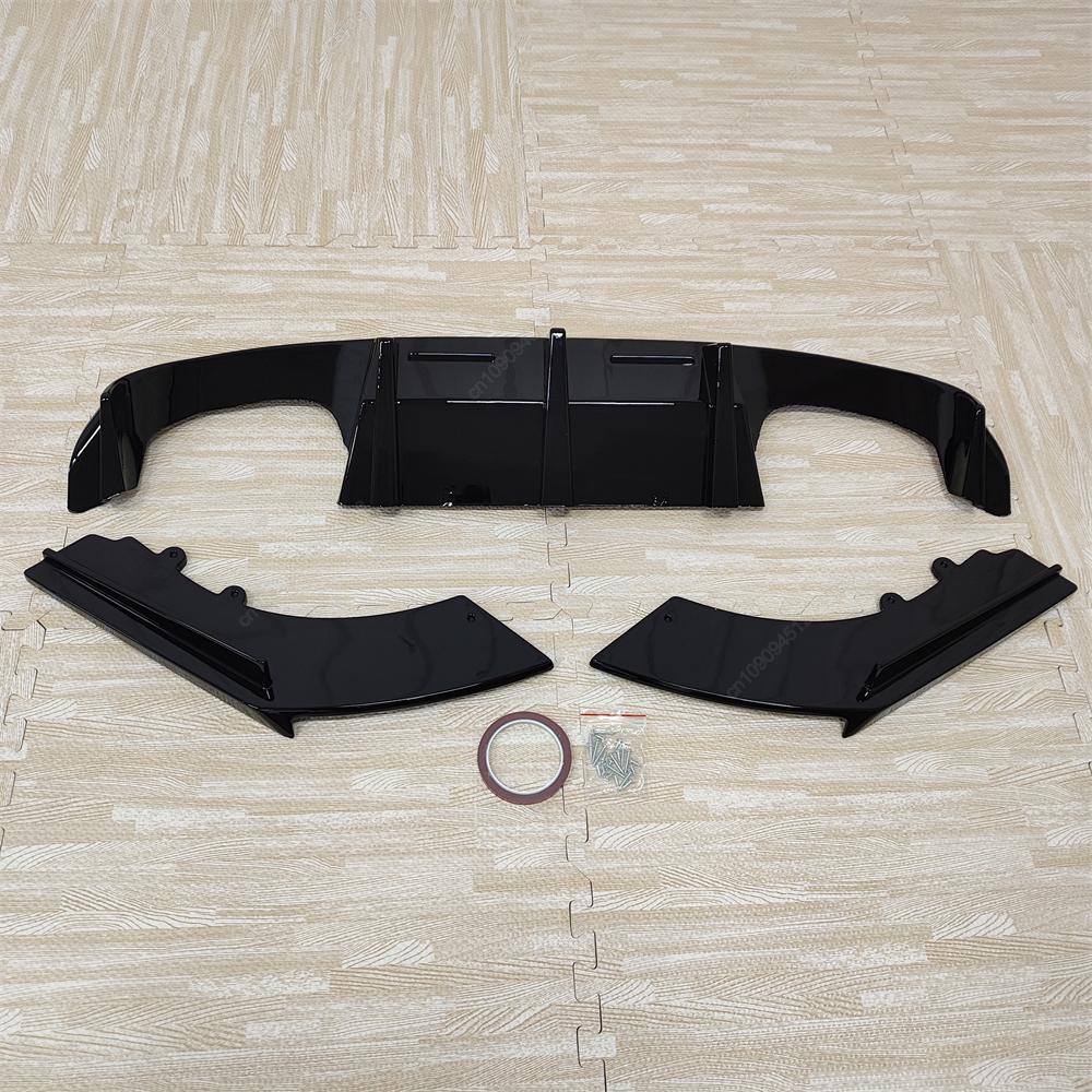 Car Rear Bumper Splitter Lip Diffuser V Style For BMW 2 Series F87 M2 M2C Coupe Competition 2016-2022 ABS Black Bodykits Tuning