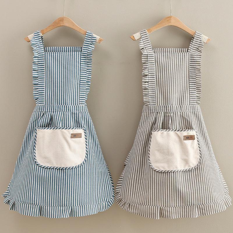 2024 Breathable Cotton-Linen Apron: Lightweight, Anti-Oil, for Spring/Summer Cooking and Catering