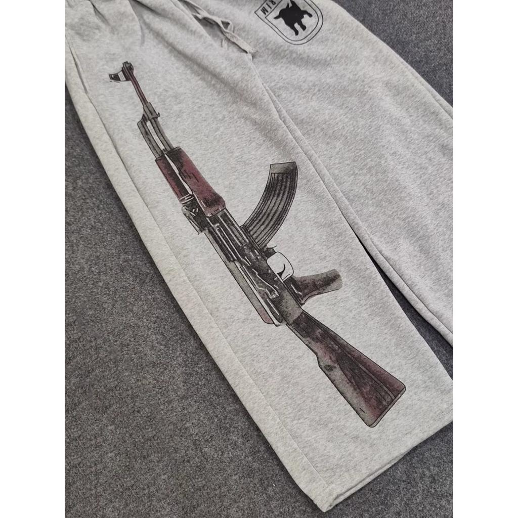 BeatStreet Y2K High-Waisted Printed Embroidered Street Guard Pants Spring Summer Casual Straight Leg Double Waist Design Fashionable