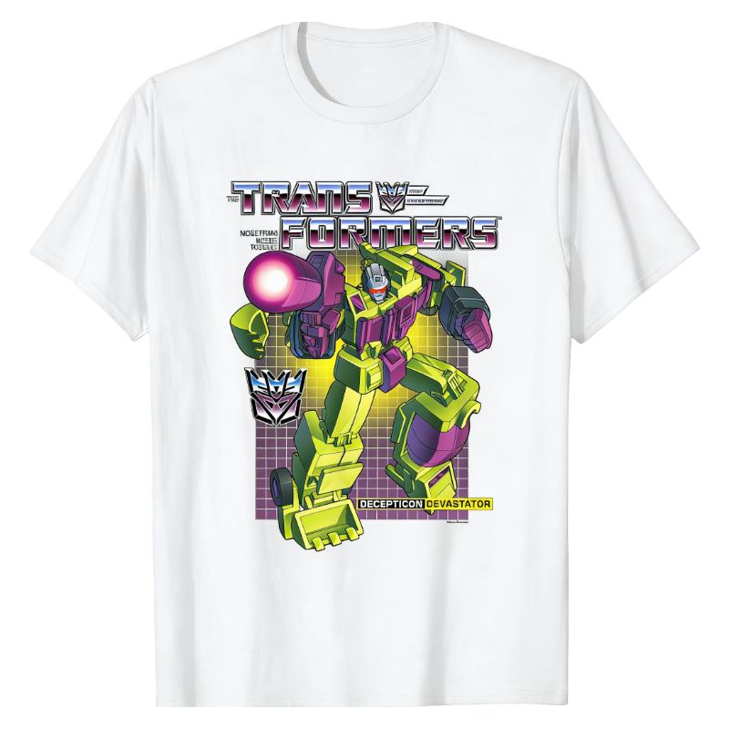 Devastator TShirt Transformers Decepticon Combiner Printed Crew Neck Cotton Soft Comfy Oversized Trendy Daily Wear Fashion Tops