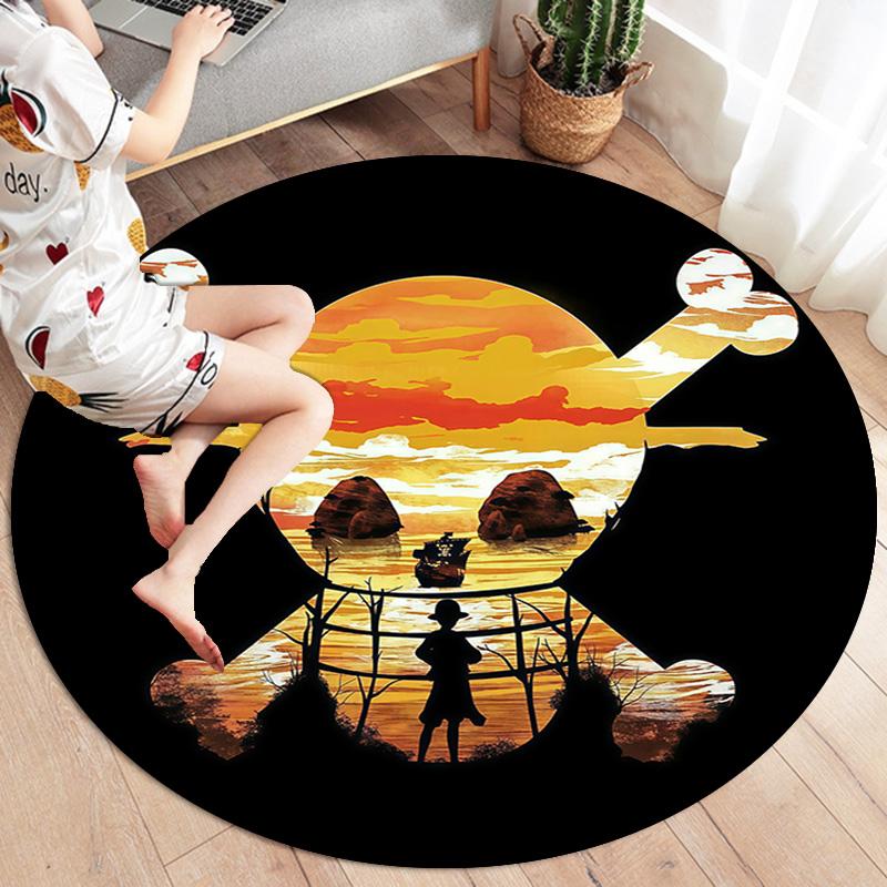 Luffy D Round Area Rug Carpet Rug For Living Room Bedroom Sofa Playroom Decor Nonslip Floor Mat