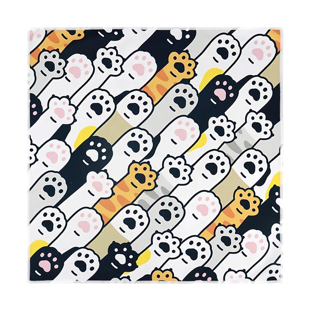 Sticky Cross Cat Furoshiki Cooling Cloth Paw Print Design Wrapping 5050cm Insulation Absorbent Convenient Item Usable Without Tying Multi-purpose