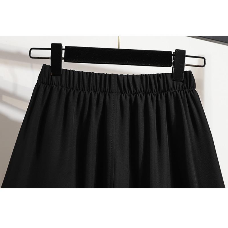 DIMANAF 2025 Plus Size Shorts Summer Women Solid Loose High Waist Casual Wide Leg Pants Short Pants Basic Harem