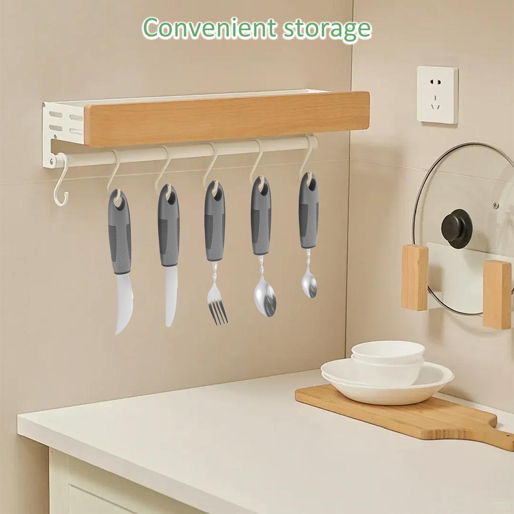 Rostfritt Stål Anpassningsbart Bestickset Lätt att Greppa Bestick Böjbart Väger Silverbestick för Handtremor Äldre Funktionsnedsättning