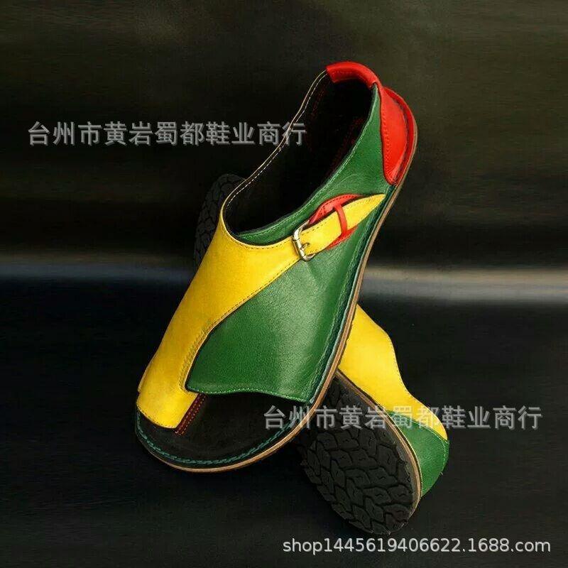 20 spring and summer new sandals women's hot sale fashion casual comfortable fashion solid color set toe large size flat women's sandals