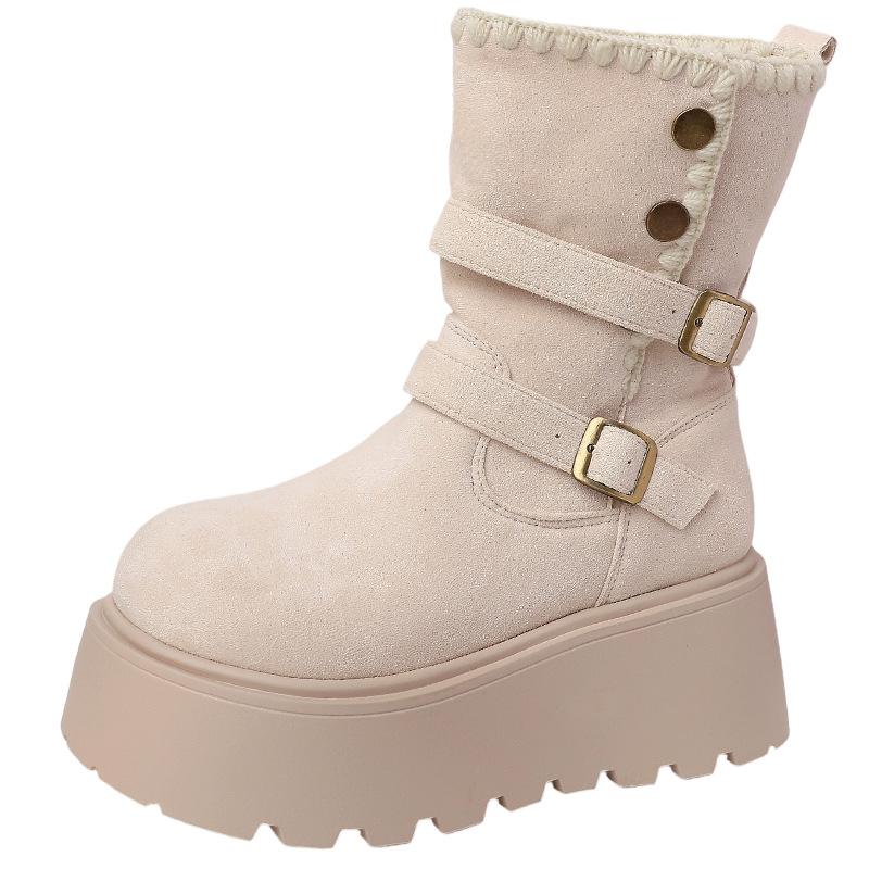 Fashion Two-wear Heightening Fashion Boots, Locomotive Cool Martin Boots, Women's Autumn and Winter Niche Simple Thick-soled Thin Short Boots