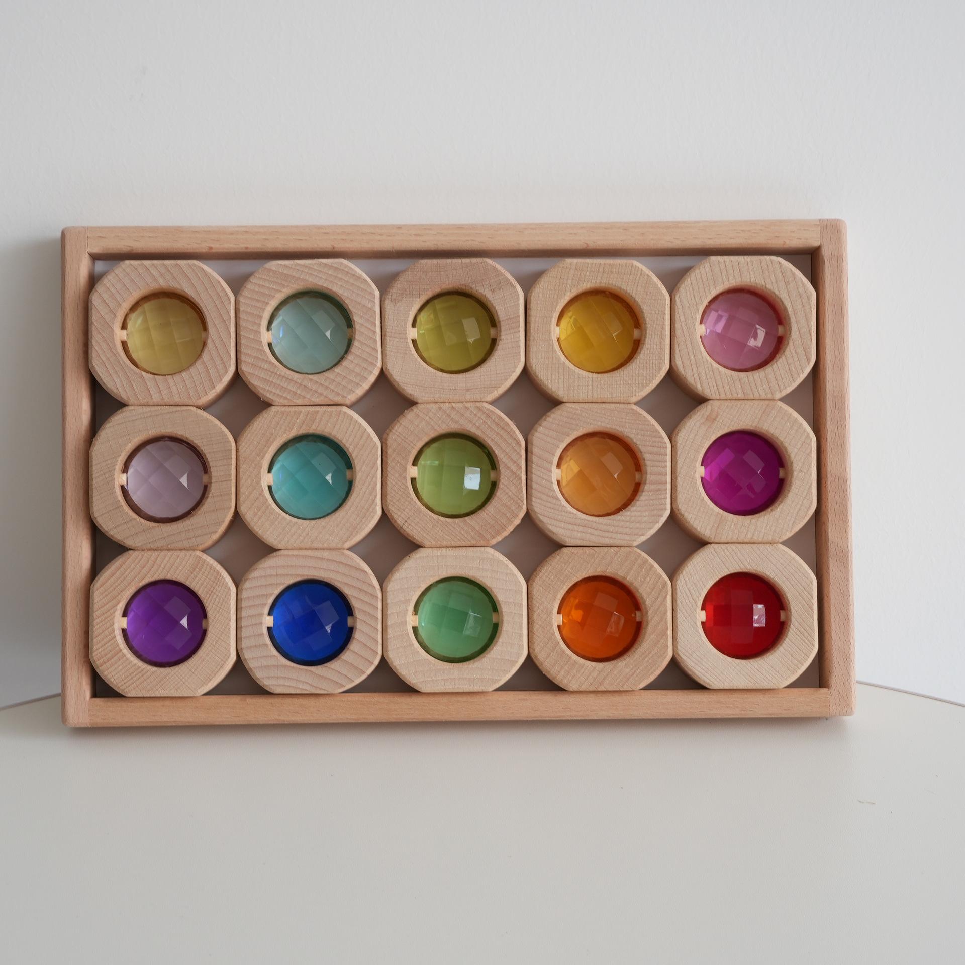 High-Transparency Acrylic Gem Building Blocks - Educational Sensory Rainbow Toys for Kids