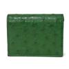 Used Double G Exotic Compact Wallet 9539 456126 7941 Petit Marmont GG Marmont Ostrich Green Unisex from Japan AUTHENTIC