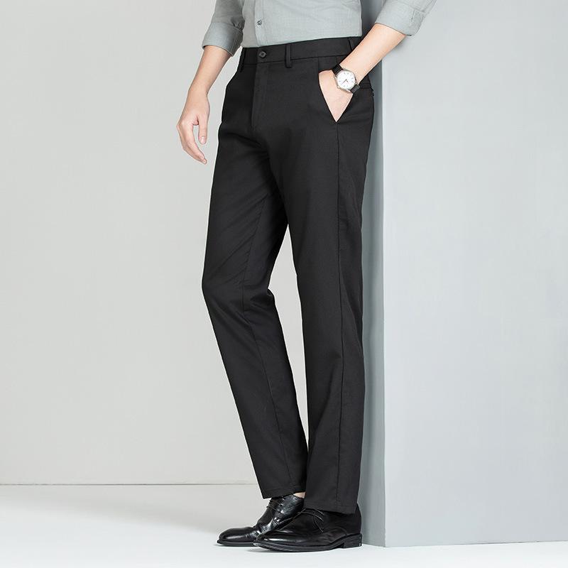 Men's mulberry silk business casual pants straight down antibacterial trousers summer thin breathable long summer pants