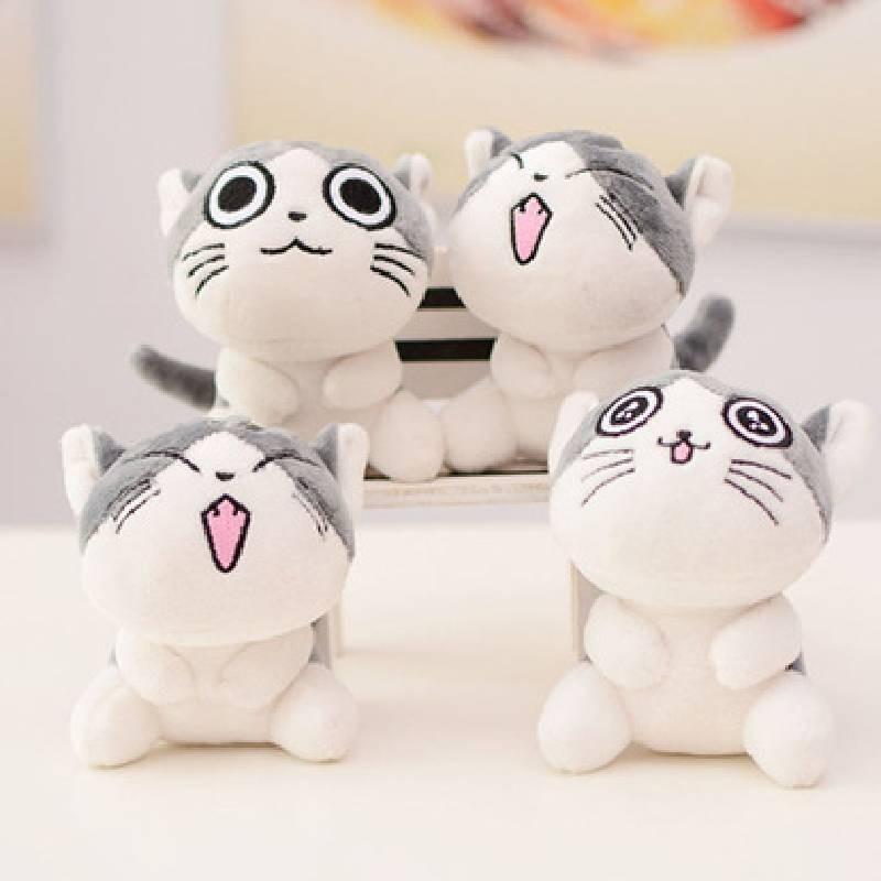 Crystal Soft 10cm Cat Plush Keychain Cute Kitten Stuffed Toy For Decoration