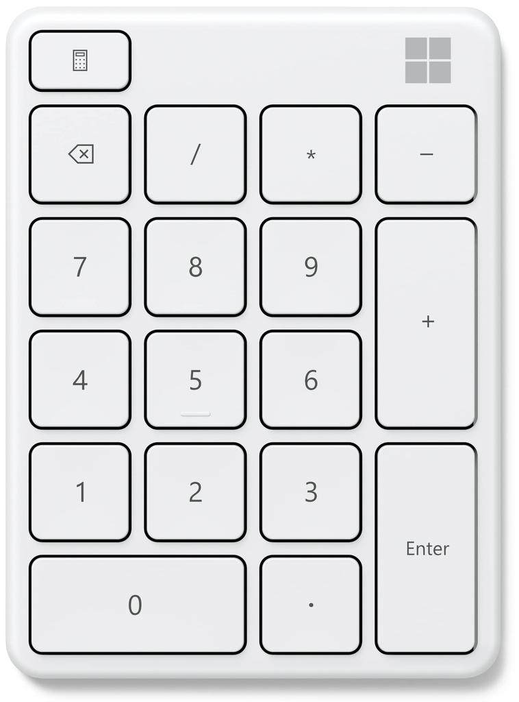 Microsoft Number Pad Wireless Slim Numeric Keypad with Customizable Supports 3 Bluetooth Compatible with Windows Surface 23O-00018 Keys, Devices,