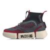 LiNing Wade Socks Anti-Slip Wear-Resistant Lightweight High-Top Kids Skate Shoes Kids sneaker Black Red YKCP132-3