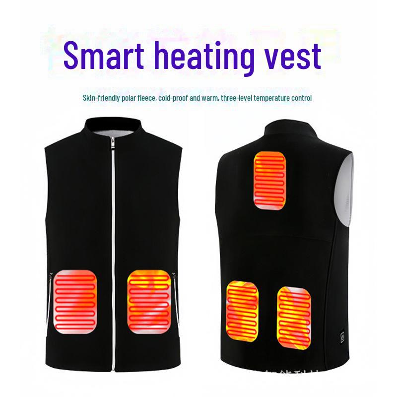 Elektrická vyhřívaná vesta, hřejivá fleece odolná proti chladu s možností nabíjení