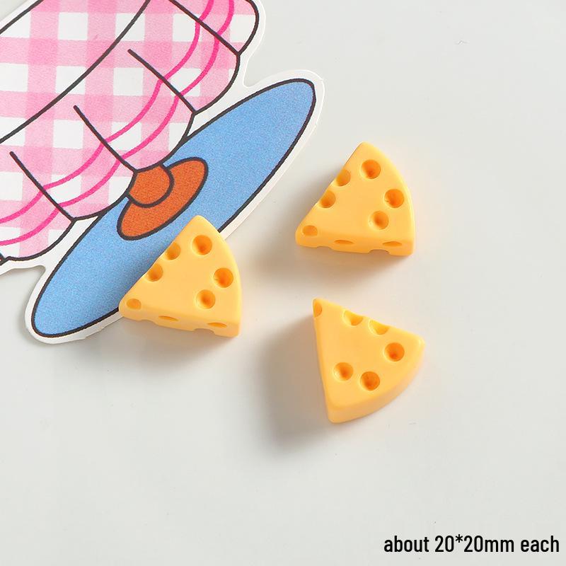 Big Eyes Cheese Resin Toy - Handmade DIY Accessories: Fridge Magnet, Shoe Buckle, Hair Accessory