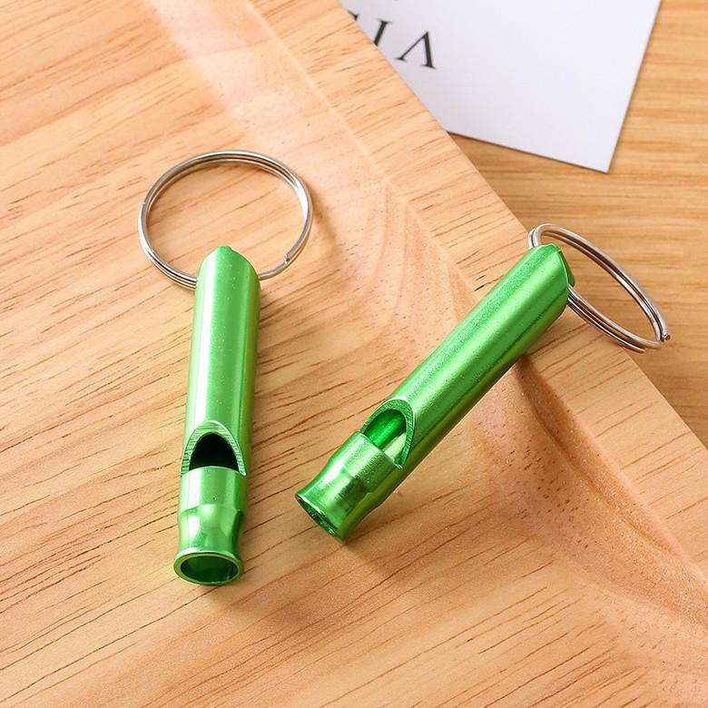 High-Frequency Dual/Single-Hole Aluminum Whistle with Lanyard for Outdoor Survival