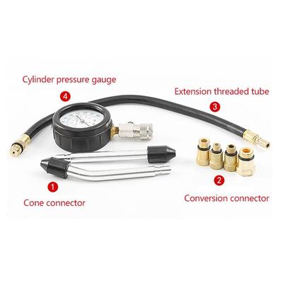 3/8pcs Car Pressure Gauge Tester Kit Set Auto Petrol Engine Compression Leakage Diagnostic Compressometer Tool Set With