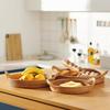 Set of 3 Round Rattan Tray Set with Mother of Pearl Inlay, Wicker Tray, Storage and Display of Coffee Bread Food Fruit, Table Decor, Home Decor