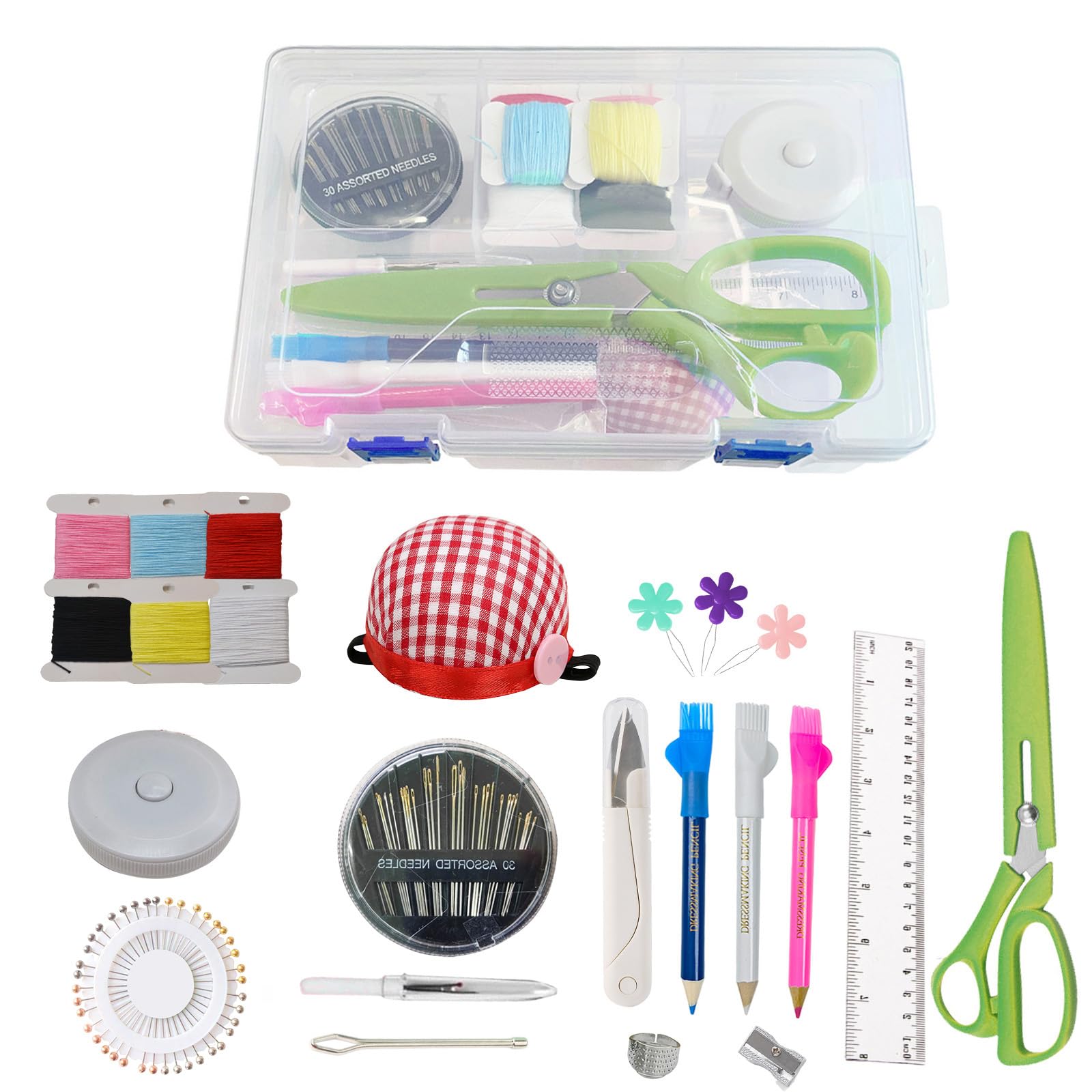 Lofthestar Sewing Kit, Sewing Set for Adults, Elementary School Girls, and Children, Portable Sewing Kit for Home Use, Sewing Practice Kit, White, Sui