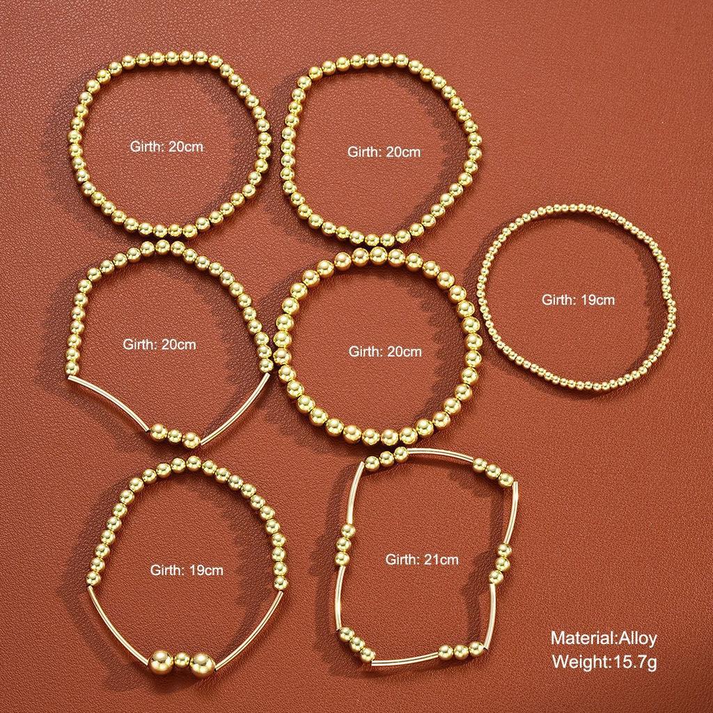 Sweet and cool love pendant metal wind bracelet, niche design sense beaded stacked bracelet