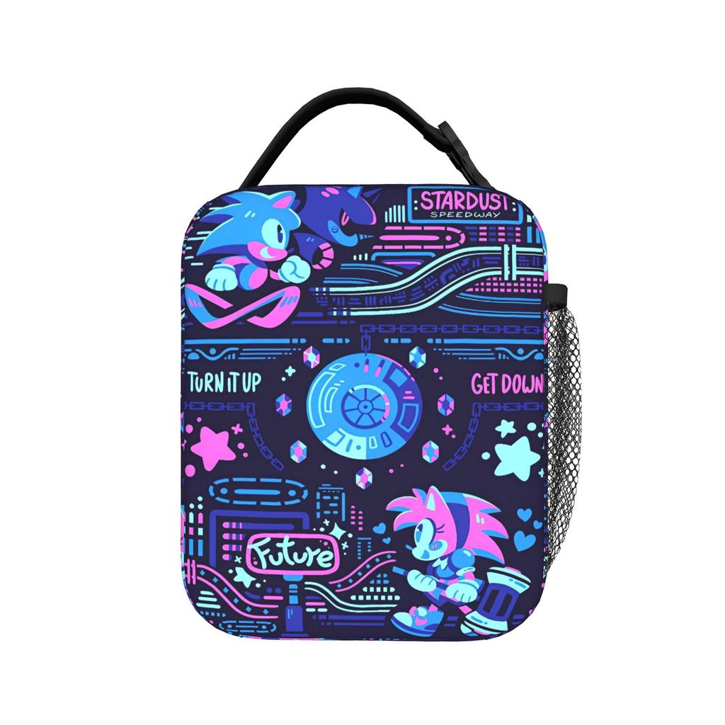 Sonices Cartoon Game Lunch Bag  Office Lunch Box For Child Fun Print Thermal Lunch Bags Waterproof Portable Cooler Bag