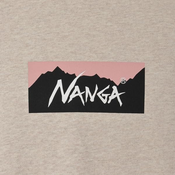 NANGA Men's 2025 ECO HYBRID BOX LOGO SWEATSHIRT, OATMEAL, Size L (NW2441-1F001-A)