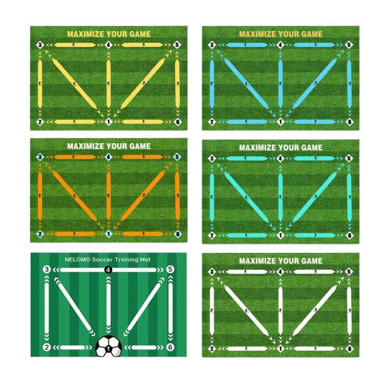 Soccer Foot Step Training Mat Non-Slip Low Noise Football Training System Mat Agility Footstep Training Mat for Dribbling Training At Home