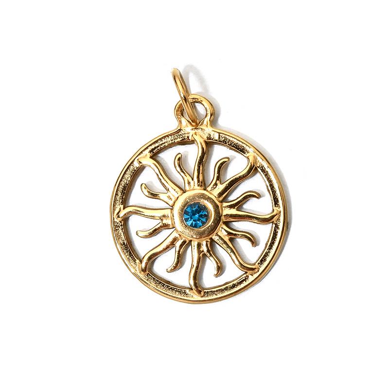 December Birthstone Gold-Plated Stainless Steel Pendant Necklace