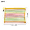 6Pcs A5/B6 Mesh Zipper Pouch Rainbow Color File Bags Colorful Nylon Mesh Document Bag Multipurpose Travel Bags File Organizer