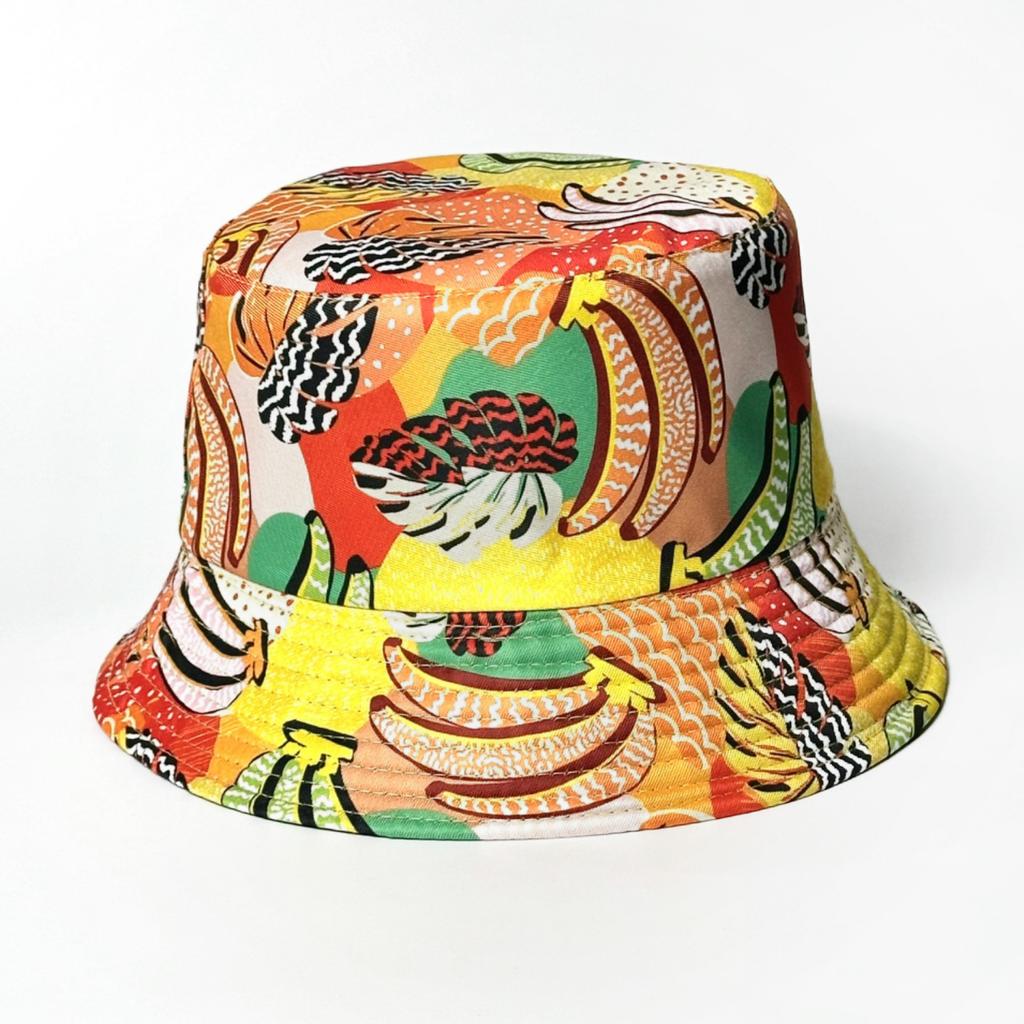 Retro Fashionable Pattern Printed Fisherman Hat Women Outdoor Travel Sun Hat Double Sided Basin Hat