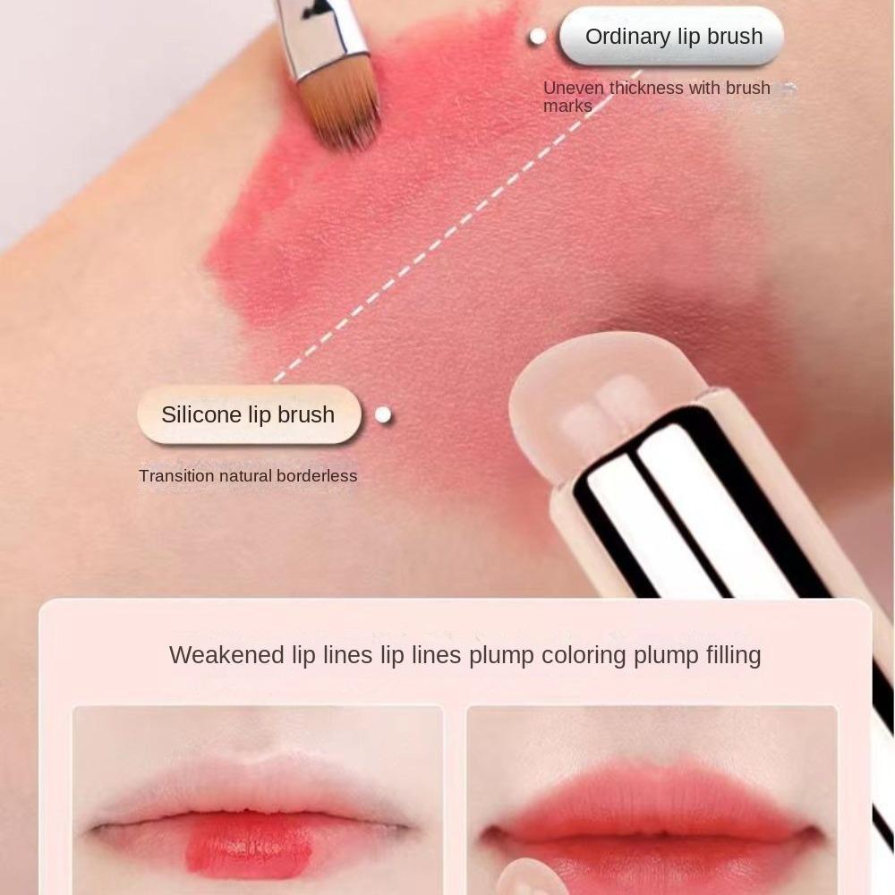 Multi-Use Mini Concealer Brush Round Head Lipstick Brush Portable Silicone Lip Brush