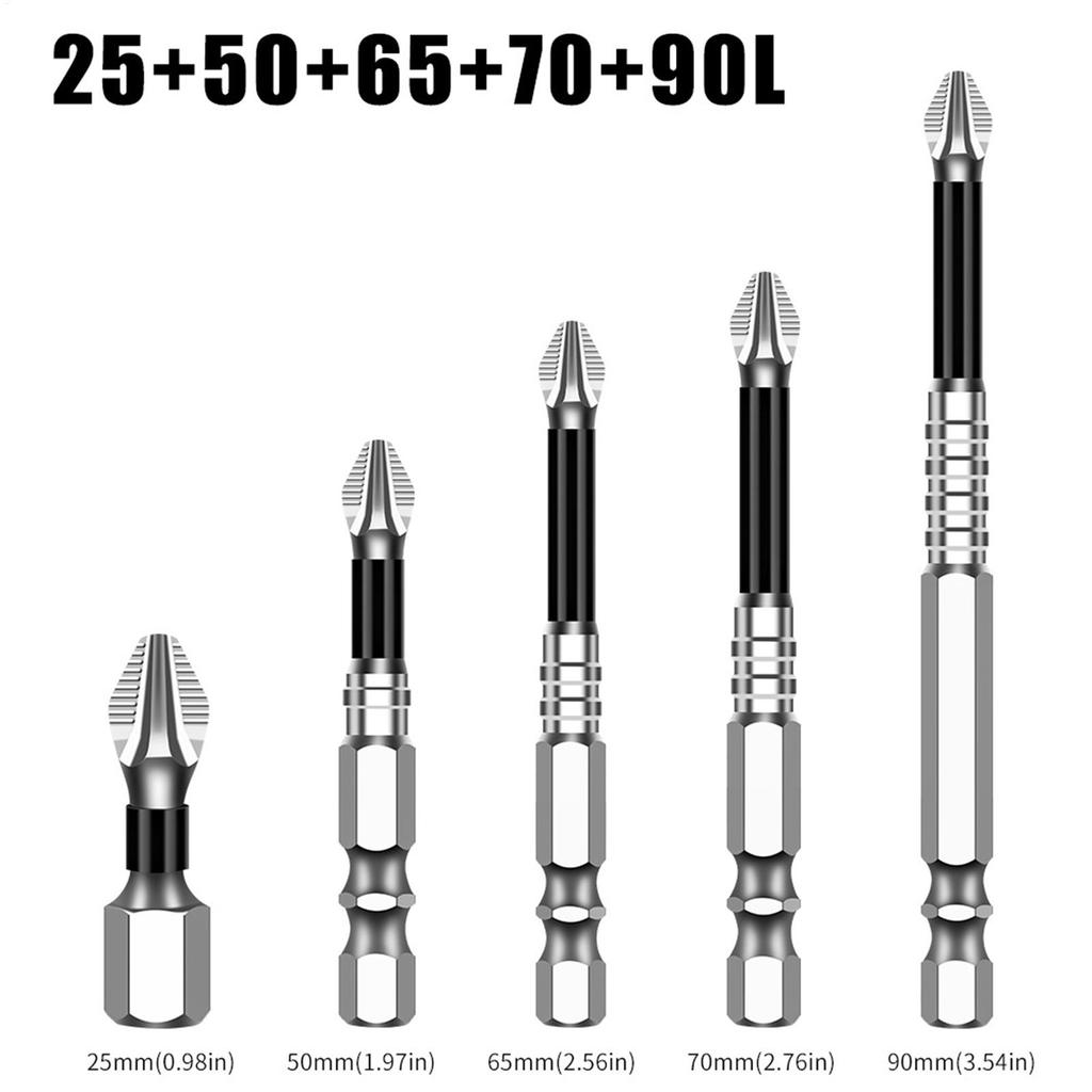 5 Stück Schraubendreher-Bit-Set Magnetisch Ergonomisch Verschleißfest Bohrerzubehör Elektrisches Zubehör Für Möbel