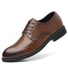 2025 Spring Autumn New Business Men's Dress Shoes Solid Color Fashion Solid Color Leather Shoes Male Lace Casual Increase Loafer