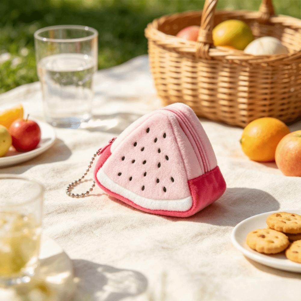 Soft Plush Earphone Bag Zipper Pouch Mini Purse Storage Bag Plush Coin Purse Daily Use
