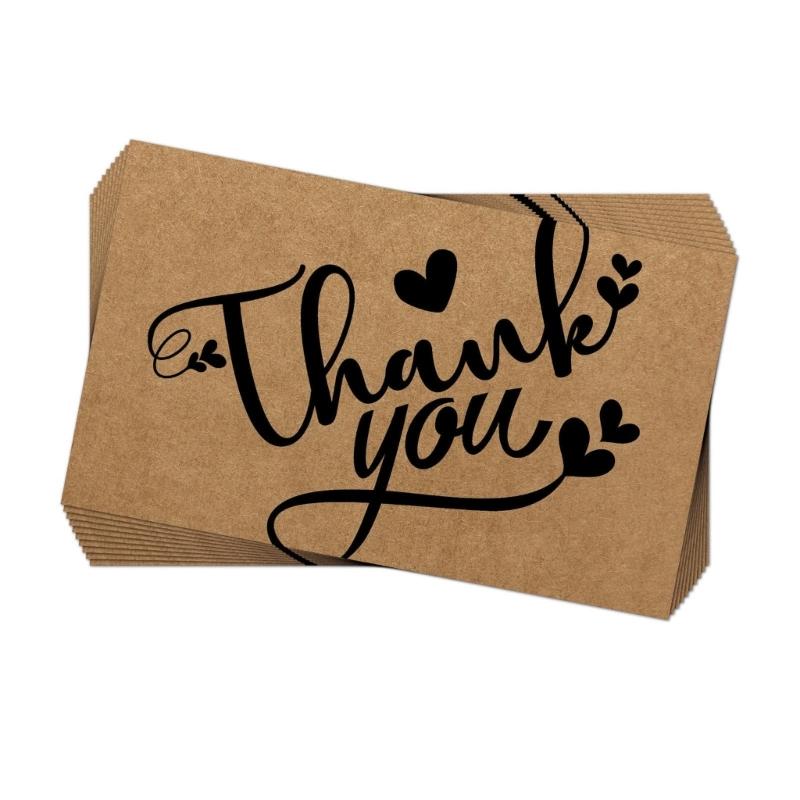 Pack of 50 Thank You Cards Set Thanks Greetings Card Elegant Appreciation Card for Customer Business Birthday Wedding 1