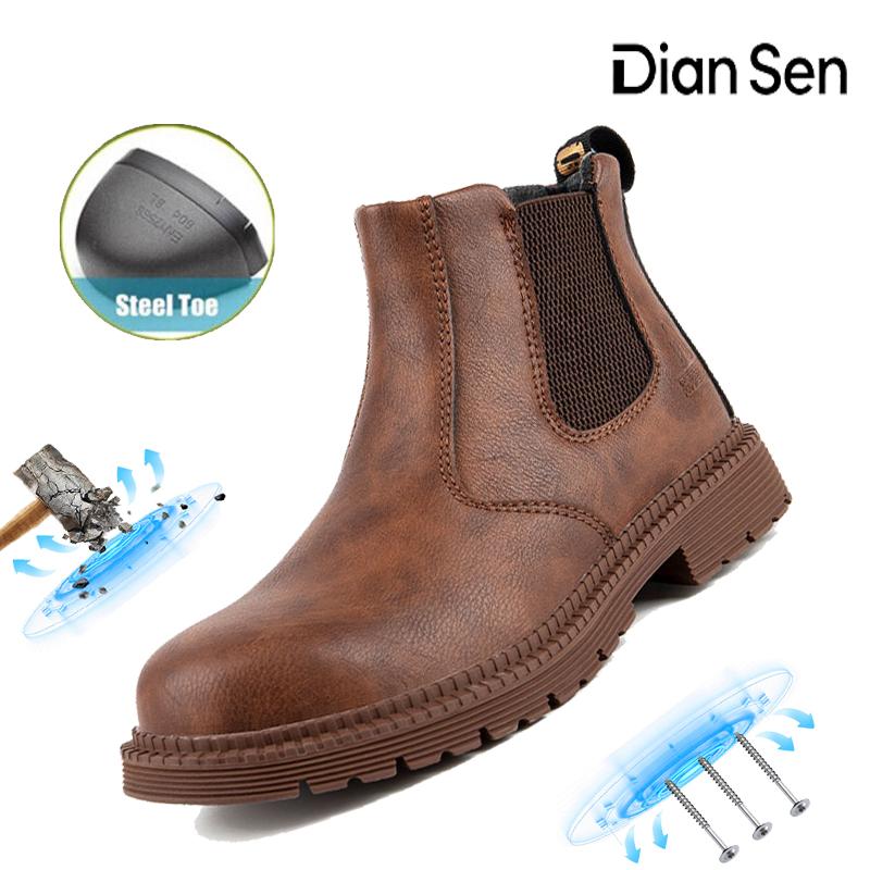 Non Slip Safety Shoes Men Steel Toe Work Boots Indestructible Protective Shoes Anti-smash Boots Waterproof High Top Safety Shoe