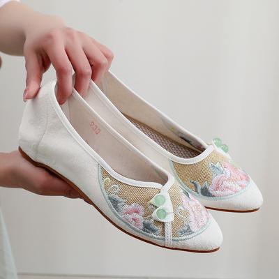 [Mengzhu] 2024 Spring Chinese Style Retro Embroidery Flower Jacquard Cotton, Pointed Cheongsam Shoes Hanfu Matching Shoes