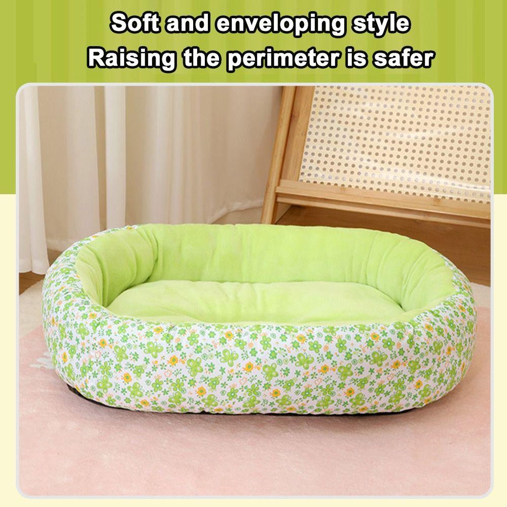 Puppy Sofa Pet Bed Breathable Cat Bed Flower-printed Indoor Cat House  for Dogs Sleeping