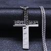 Cross Christian Church Prayer Necklace Men Stainless Steel Gold Color Bible Amulet Necklaces Jewelry Colar Masculino N2005S02